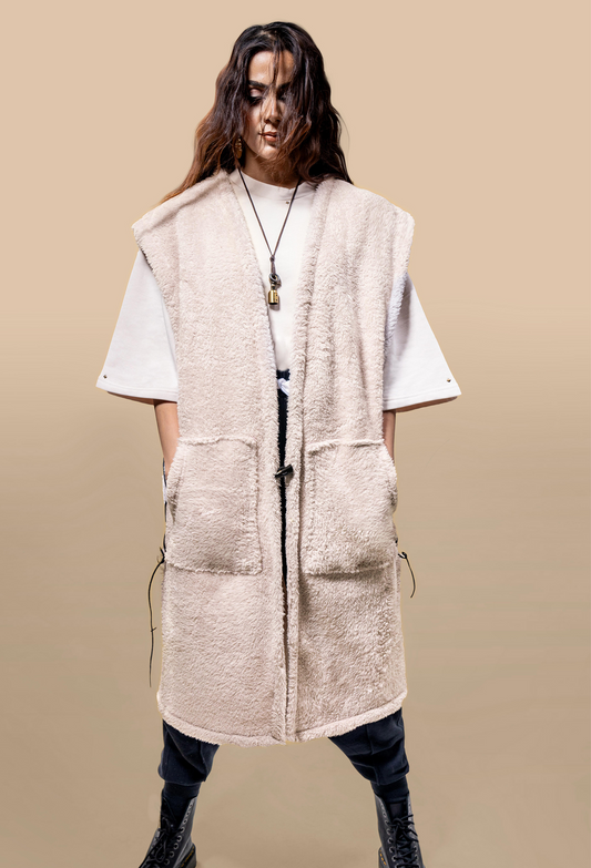 Plush Comfort Long Sherpa Fur Uni Vest