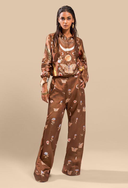 Cosmic Print Silk Co-ord Set